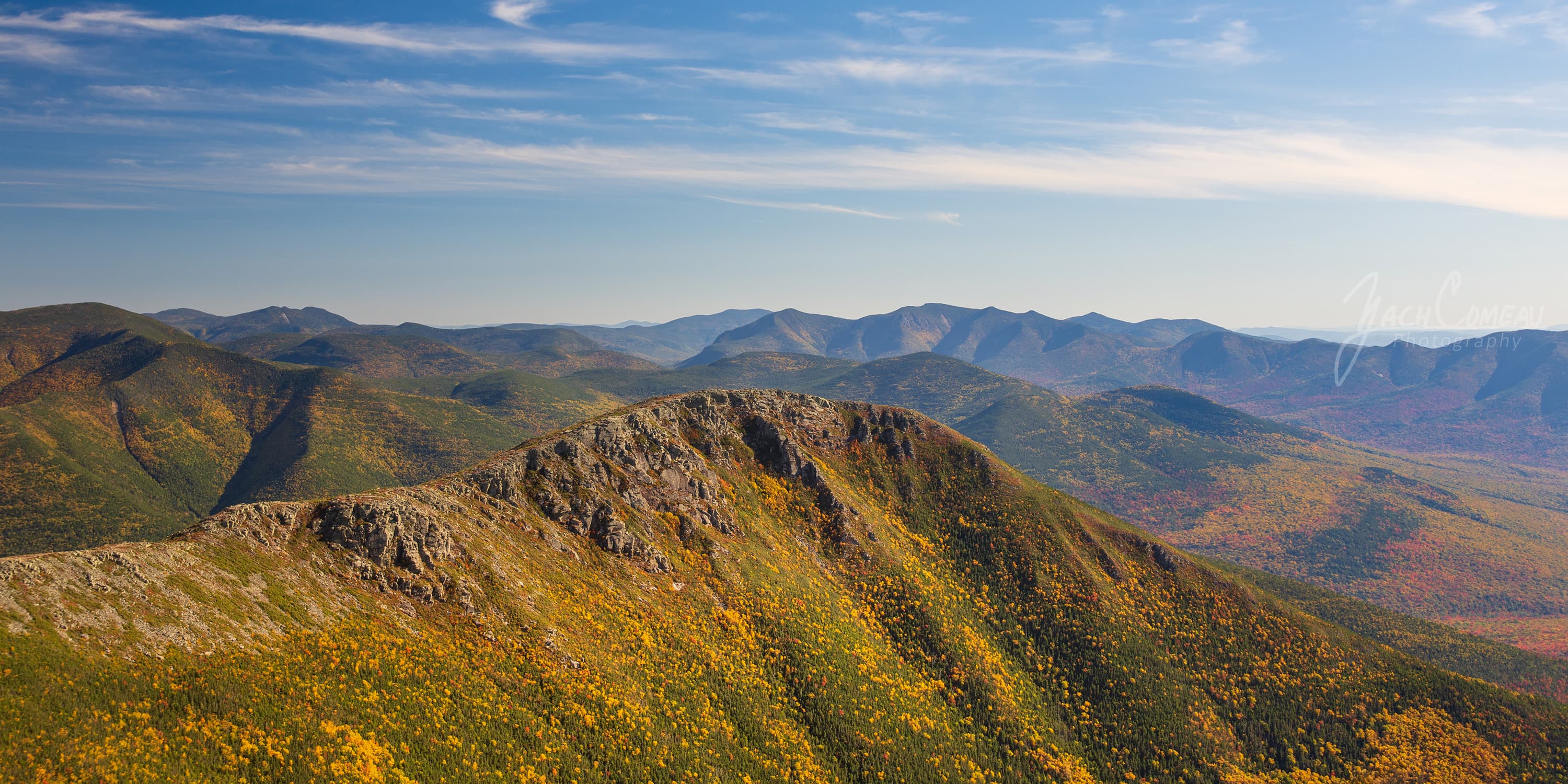 View of Bondcliff Mountain and the Pemi Loop from West Bond in the White Mountains of New Hampshire